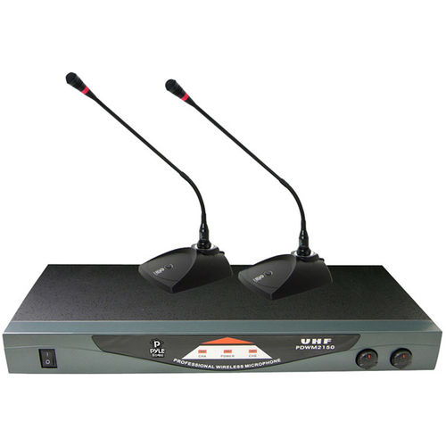 Professional Dual Table Top VHF Wireless Microphone System