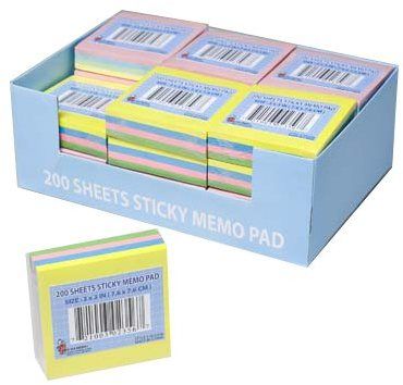 Sticky Memo Pads 3 x 3 4 Pack Case Pack 24