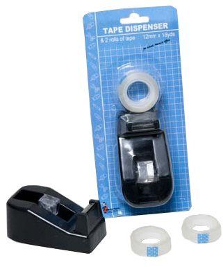 Tape Dispenser With 2 Rolls of Clear Tape Case Pack 36