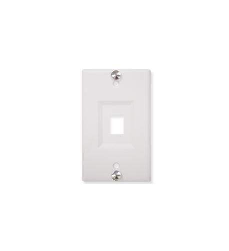 WALL PLATE, PHONE, RECESSED, 1-PORT, WH