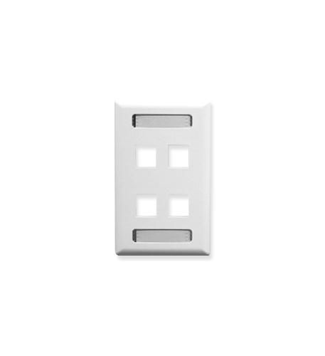 FACEPLATE, ID, 1-GANG, 4-PORT, WHITE