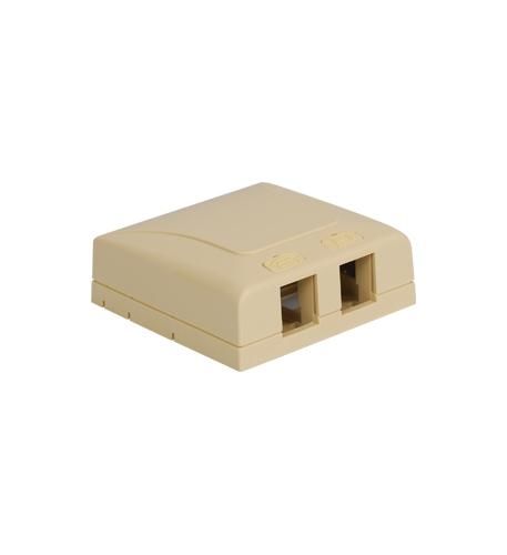 SURFACE MOUNT BOX, ELITE, 2-PORT, IVORY