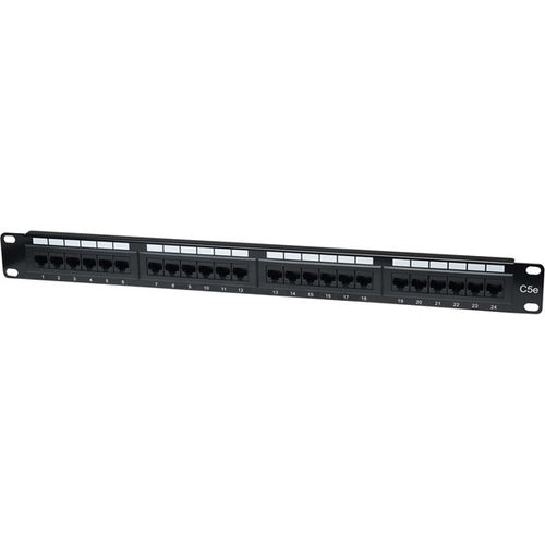 24-Port Cat5e Patch Panel - Black