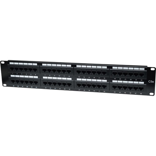 48-Port Cat5e Patch Panel - Black