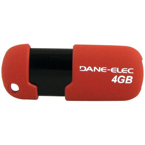 DANE-ELEC DA-ZMP-04G-CA-R3-R Capless USB Pen Drive (4GB; Red)