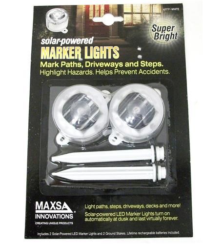 White Solar Marker Lights - 2 PK