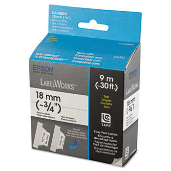 LabelWorks Folder Tab LC Tape Cartridge, 3/4"", Black on White