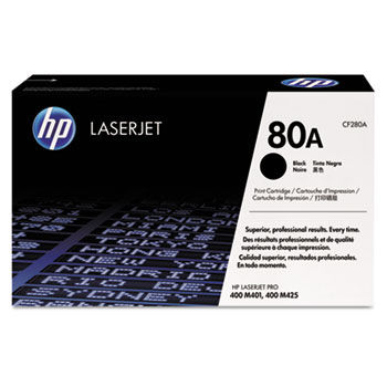 CF280A, HP-80A, Toner, 2700 Page-Yield, Black