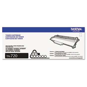 TN720 (TN-720) Toner, 3000 Page-Yield, Black