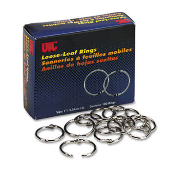 Officemate Book Rings, 1"", 100/Box