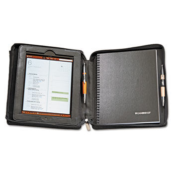 Deluxe iPad Case, Simulated Leather, 9-3/4 x 4-3/10 x 11-1/8, Black