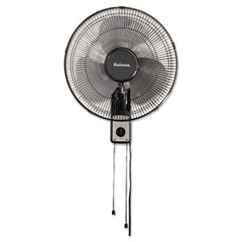 16"" Wall Mount Fan, 3-Speed, Metal, Black