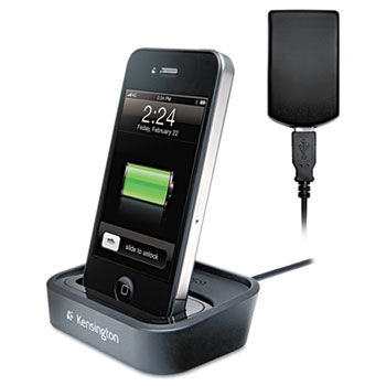 Charge and Sync Dock with Wall Adapter for iPhone, Black