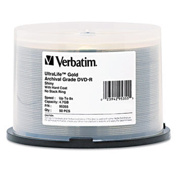 DVD-R Archival Grade Disc, 8x, Gold, 50/Pk