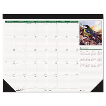 Wild Birds Photographic Monthly Desk Pad Calendar, 22 x 17, 2014