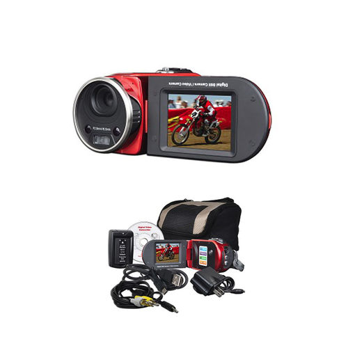 Mitsuba DV3000RED 16MP (Interpolated) SD/SDHC Digital Camcorder w/8x Digital Zoom, 2.4