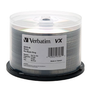 Disc DVD-R 4.7GB 16X VX Shiny Silver Printable 50/pk SpindleTAA