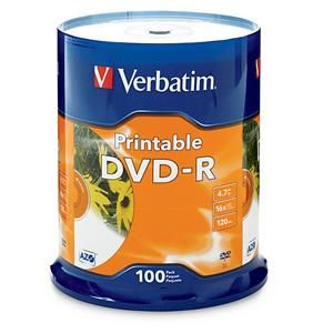 Disc DVD-R 4.7GB White IJ Printable 100/Pk Cake Box Spindle