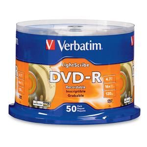 Disc DVD-R 4.7GB Lightscribe Printable 16X 50/Pk TAA