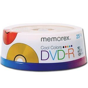 Disc DVD-R 4.7GB for General use 16X 25pk Spindle Cool Colors