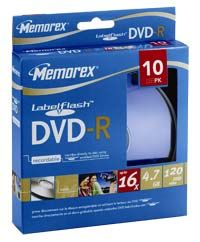 Disc DVD-R 4.7GB 16X LabelFlash 10/PK Spindle