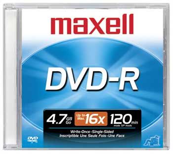 Disc DVD-R 4.7GB for General use branded in jewel case 16X