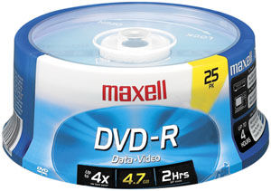 Disc DVD-R 4.7GB for General use branded 16x  25/spindle