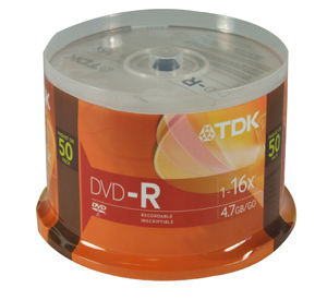 Disc DVD-R 4.7GB 50/spindle 16X Branded