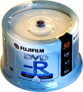 Disc DVD-R 4.7GB for General use Wht IJ printable 50/spdle 16X