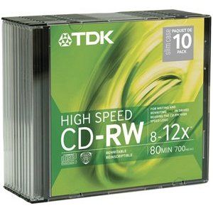 Disc CD-R/W 80 min 12X High Speed Slim Jewel Case