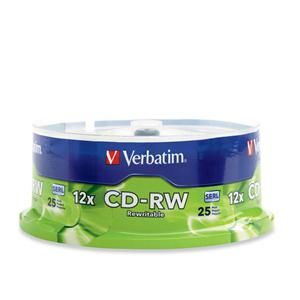 Disc CD-R/W 80 min 700MB  Branded 4X - 12X High Speed 25 PK Spindle