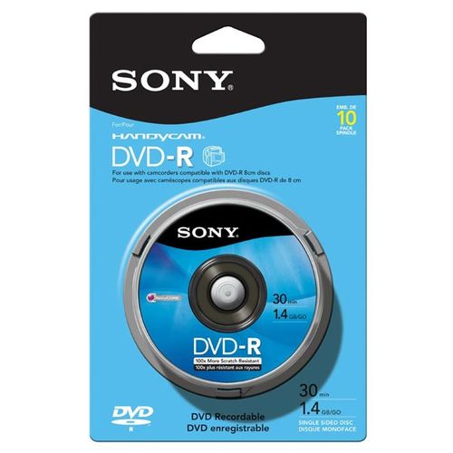 Disc DVD-R 1.4GB 8CM 10/pk spindle skin pack