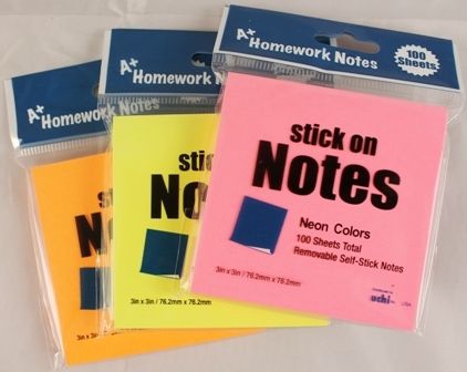 Sticky Notes - Neon Colors Case Pack 48