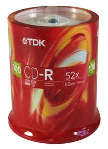 Disc CD-R 80 min 700MB branded 52X 100pk Spindle