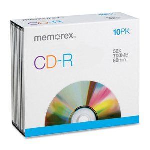 Disc CD-R 80 min branded Slim Je wel Case 52X 10pk