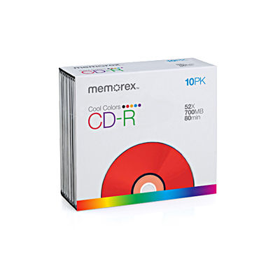 Disc CD-R 80 min brandedCool Colors Slim Jewel Case 10/PK