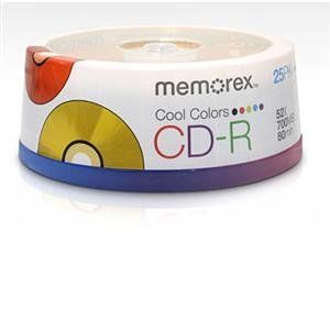 Disc CD-R 80 min branded 25/pk 48x Cool Colors