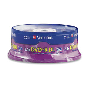 Disc DVD+R Double Layer 8.5GB 2.4X - 6X Branded 20pk Spindle