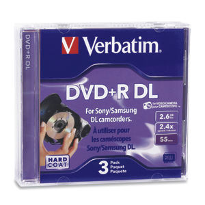 Mini Disc DVD+R Double Layer 2.6GB  2.4X Jewel Case 3pk Blister TAA