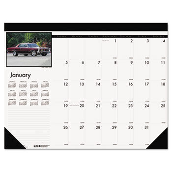 Classic Cars Photographic Monthly Desk Pad Calendar, 18-1/2 x 13, 2014