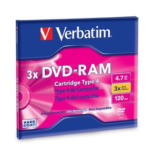 Disc DVD-RAM 4.7GB R/W 3X single sided type 4 Ctdg TAA