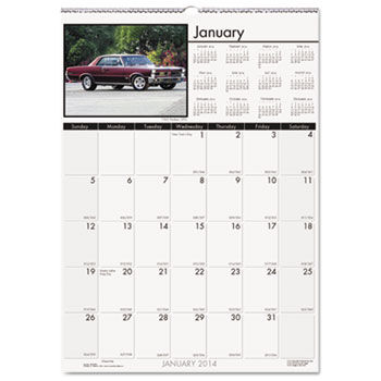 Classic Cars Monthly Wall Calendar, 12 x 12, 2014