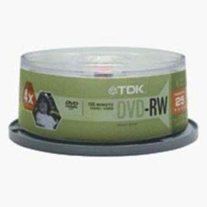 Disc DVD-RW 4.7GB 4X Branded 25 Pk Spindle