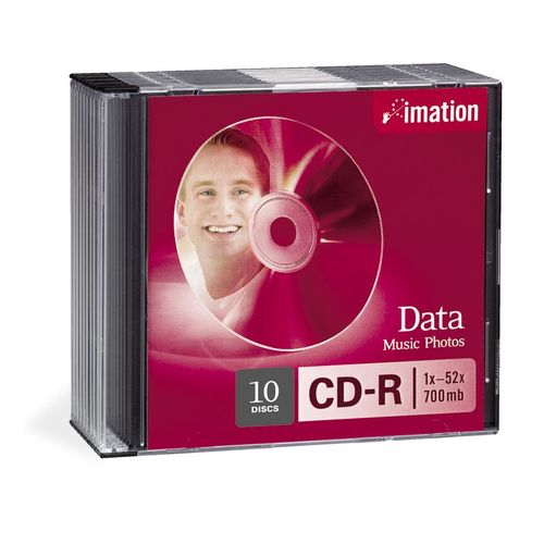 Disc CD-R 80 min branded Slim jewel 10/PK 700MB 52X