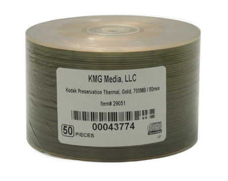 Disc CD-R 80 min Gold 300yr Thermal  Printable 50pk Bulk