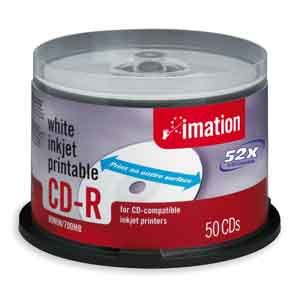 Disc CD-R 80 min WHT IJ HUB printable 52X 50/PK Spindle