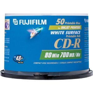 Disc CD-R 80 min 48X White IJ  Hub Printable 50/pk Spindle