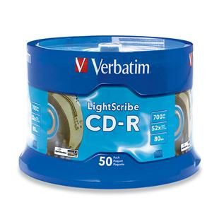 Disc CD-R 80 min 700MB LightScribe 52X 50/PK Spindle