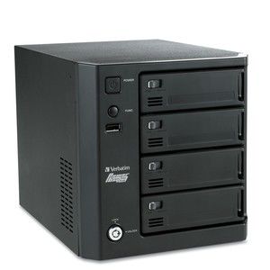 Drive USB/eSATA/Ethernet 4TB PowerBay Quad NAS w/ 4 Removable Ctgs