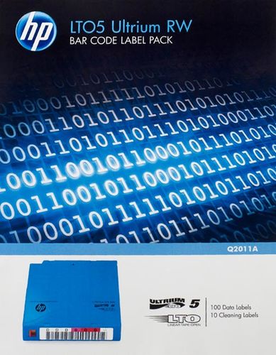 Tape LTO Ultrium-5 RW Bar Code Labels Uniquely Sequenced 100 Data/10 Cleaning